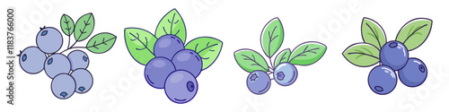 bilberry vector icon, fruit vector illustration - simple illustration of bilberry perfect for logos, and fruit-themed designs.