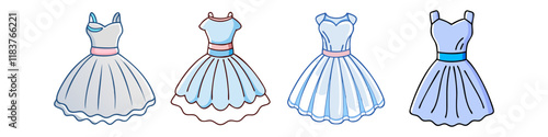 tulle dress vector icon, clothing vector illustration - simple illustration of tulle dress perfect for logos, and clothing-themed designs.