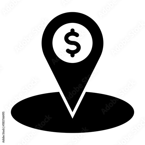 Cash Point Glyph Icon Design