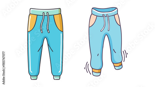 joggers vector icon, clothing vector illustration - simple illustration of joggers perfect for logos, and clothing-themed designs.