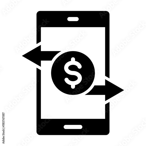 Send Money Glyph Icon Design
