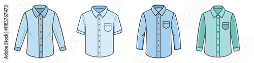 button down shirt vector icon, clothing vector illustration - simple illustration of button down shirt perfect for logos, and clothing-themed designs.