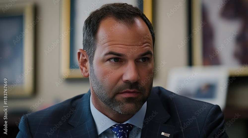 Portrait of a Thoughtful Businessman in a Professional Setting Portrait of a Thoughtful Businessman in a Professional Setting