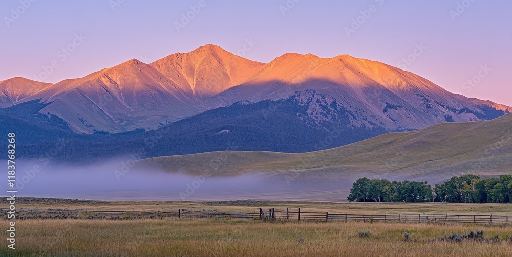 Fototapeta premium Majestic Sunrise over Mountain Range