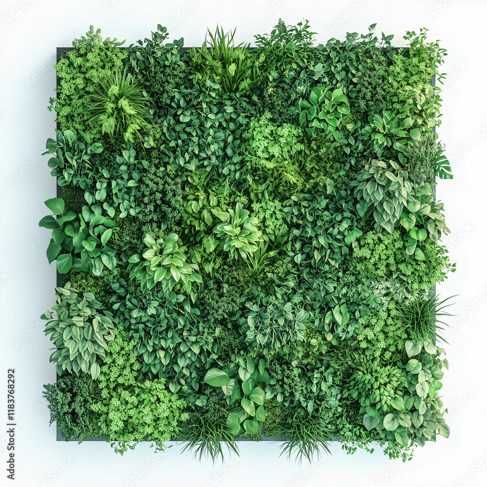 Obraz premium Vibrant indoor vertical garden with lush greenery for a fresh and natural ambiance
