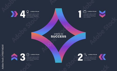Cycle diagram divided into 4 segments. Concept of 4 options of business project infographic. Vector illustration
