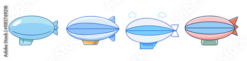 blimp vector icon, vehicles vector illustration - simple illustration of blimp perfect for logos, and vehicles-themed designs.