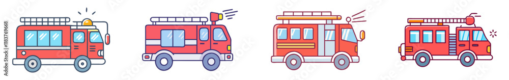 fire engine vector icon, vehicles vector illustration - simple illustration of fire engine perfect for logos, and vehicles-themed designs. fire engine vector icon, vehicles vector illustration - simple illustration of fire engine perfect for logos, and vehicles-themed designs.