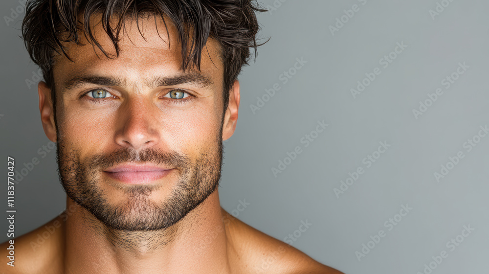 handsome man with charming expression and captivating eyes handsome man with charming expression and captivating eyes