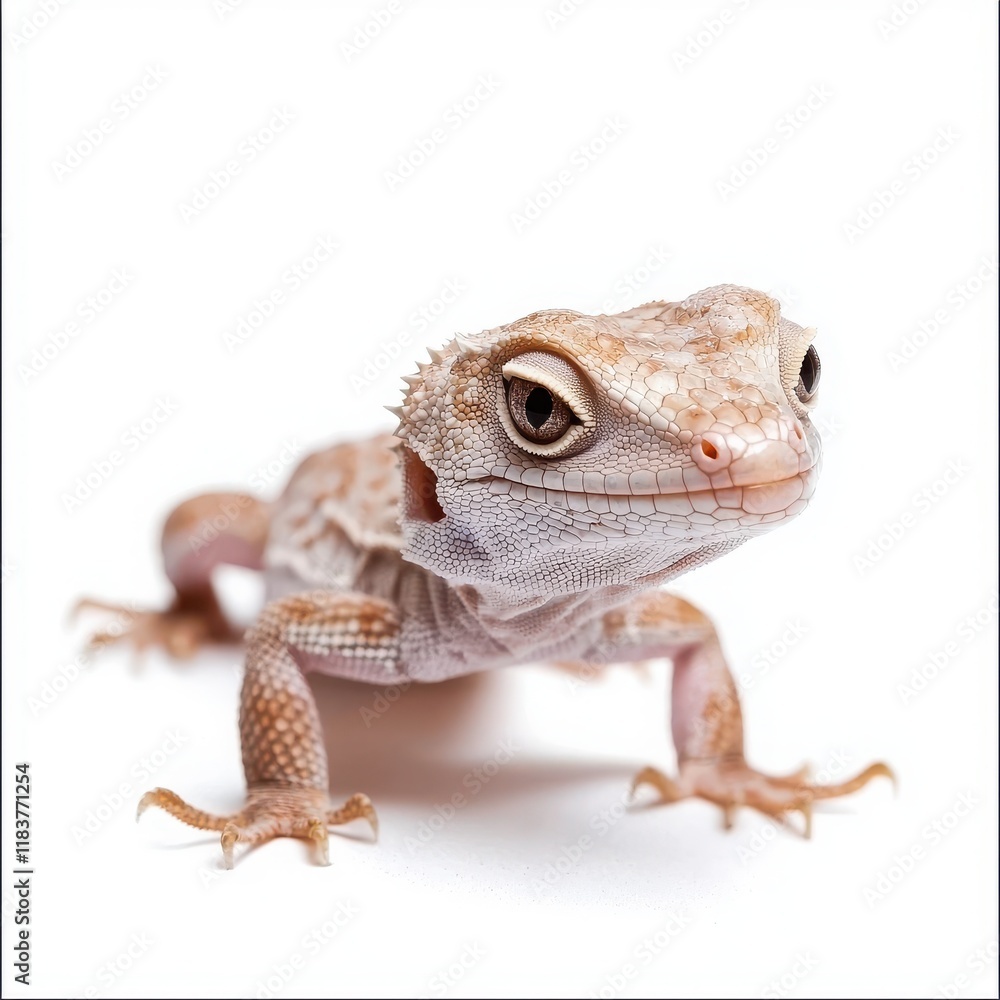 Fototapeta premium Lizard (Gecko, Iguana) isolated on white background. 