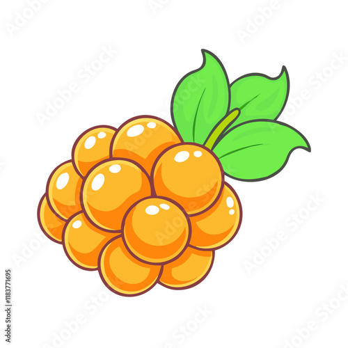 cloudberry vector icon, fruit vector illustration - simple illustration of cloudberry perfect for logos, and fruit-themed designs.