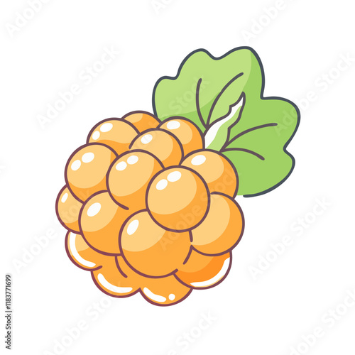 cloudberry vector icon, fruit vector illustration - simple illustration of cloudberry perfect for logos, and fruit-themed designs.