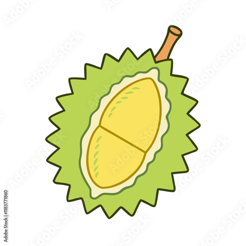 durian vector icon, fruit vector illustration - simple illustration of durian perfect for logos, and fruit-themed designs.