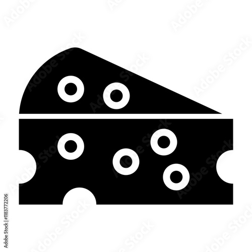 Cheese Glyph Icon Design
