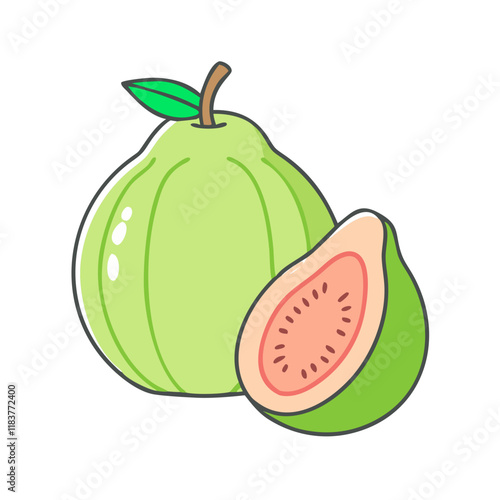 guava vector icon, fruit vector illustration - simple illustration of guava perfect for logos, and fruit-themed designs.