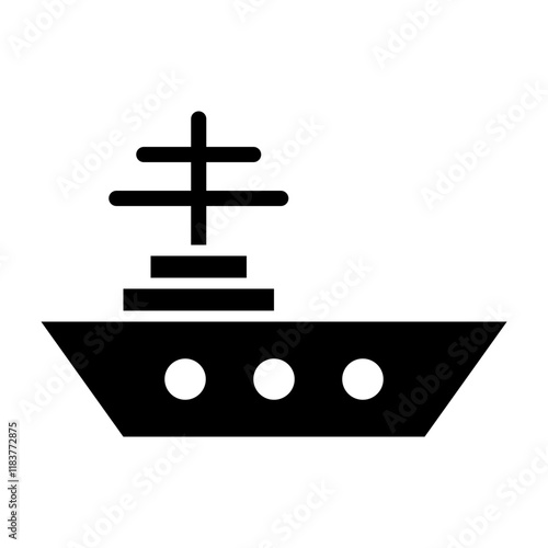 Aircraft Carrier Glyph Icon Design