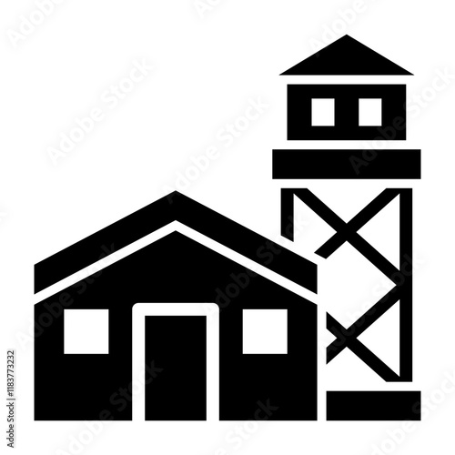 Military Base Glyph Icon Design