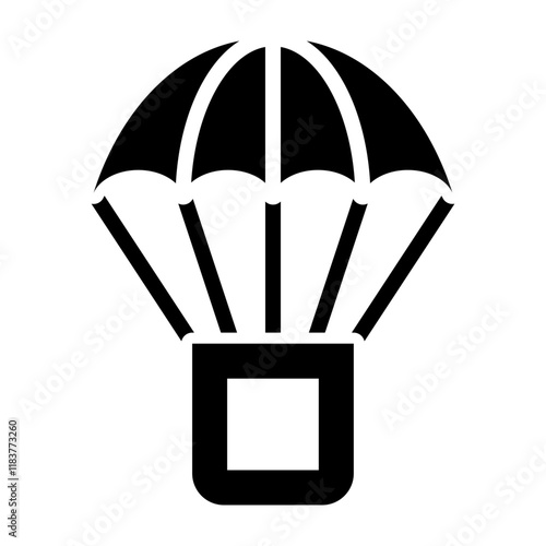 Parachuting Glyph Icon Design