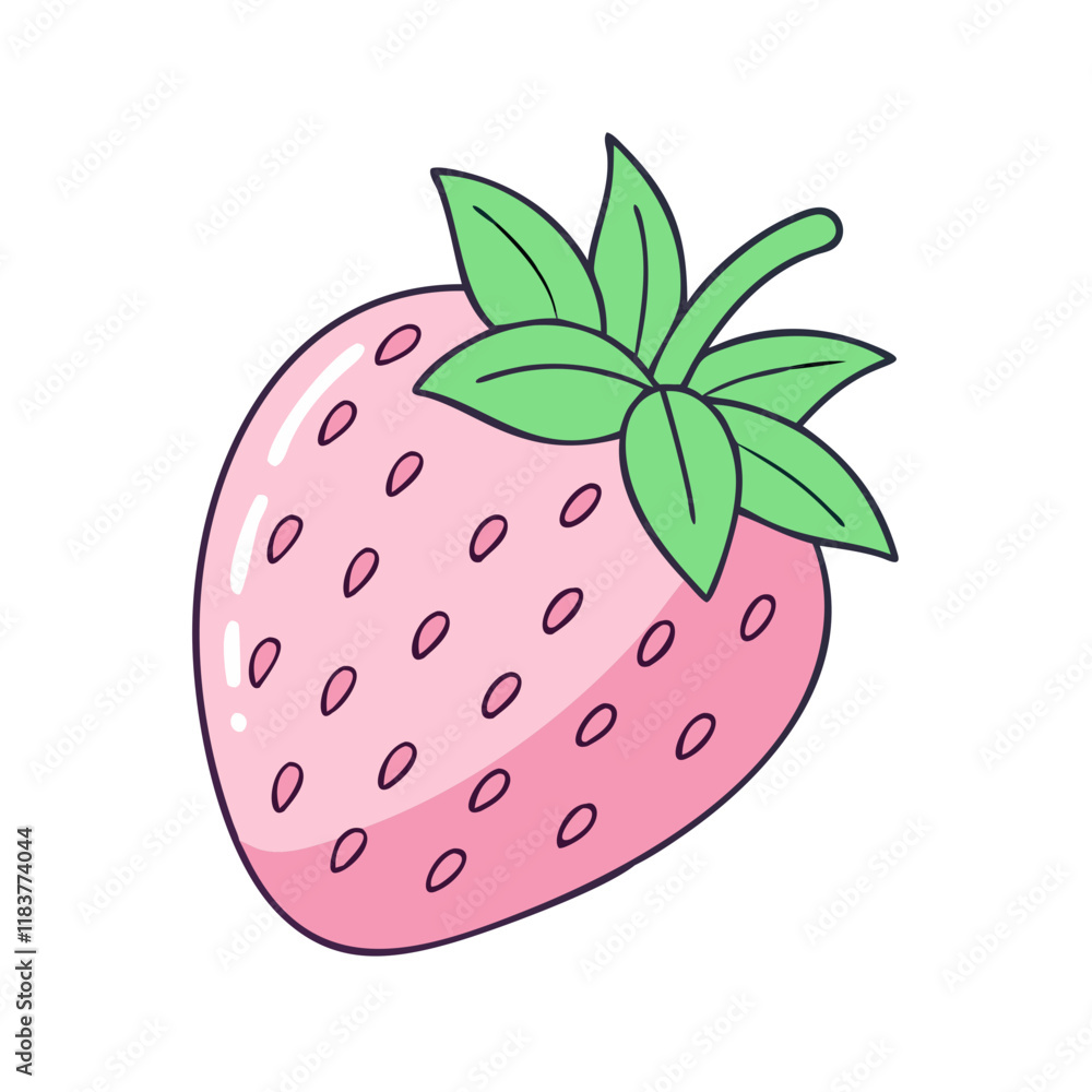 Obraz premium pineberry vector icon, fruit vector illustration - simple illustration of pineberry perfect for logos, and fruit-themed designs.