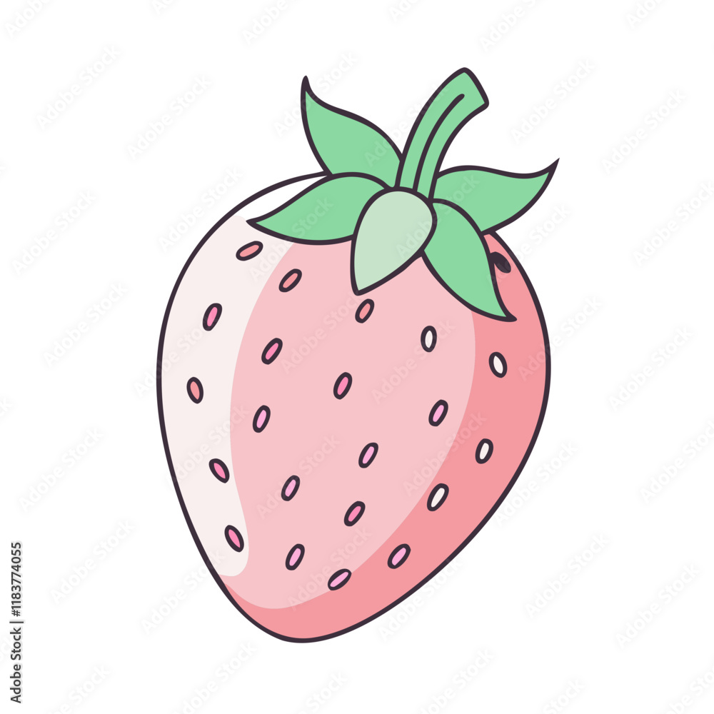 Obraz premium pineberry vector icon, fruit vector illustration - simple illustration of pineberry perfect for logos, and fruit-themed designs.