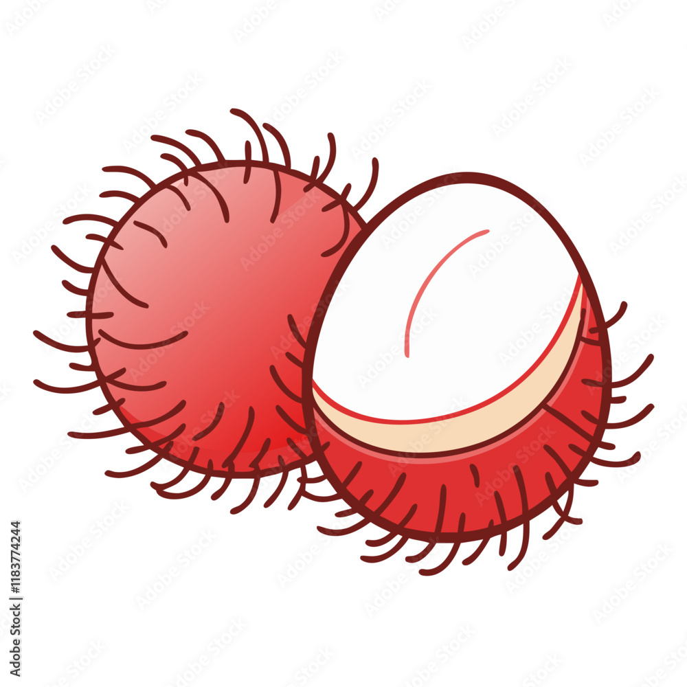 rambutan vector icon, fruit vector illustration - simple illustration of rambutan perfect for logos, and fruit-themed designs. rambutan vector icon, fruit vector illustration - simple illustration of rambutan perfect for logos, and fruit-themed designs.