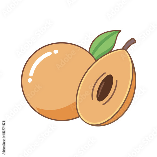 sapodilla vector icon, fruit vector illustration - simple illustration of sapodilla perfect for logos, and fruit-themed designs.