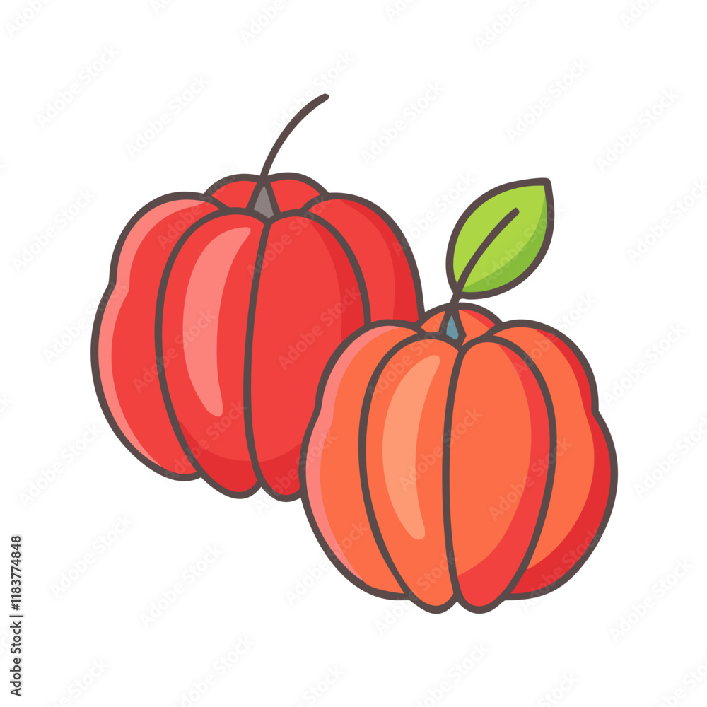 surinam cherry vector icon, fruit vector illustration - simple illustration of surinam cherry perfect for logos, and fruit-themed designs. surinam cherry vector icon, fruit vector illustration - simple illustration of surinam cherry perfect for logos, and fruit-themed designs.