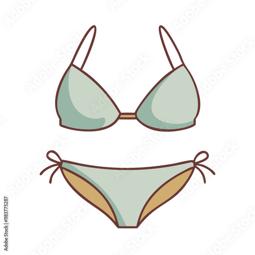 bikini vector icon, clothing vector illustration - simple illustration of bikini perfect for logos, and clothing-themed designs.