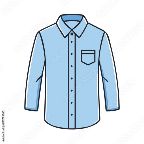 button down shirt vector icon, clothing vector illustration - simple illustration of button down shirt perfect for logos, and clothing-themed designs.