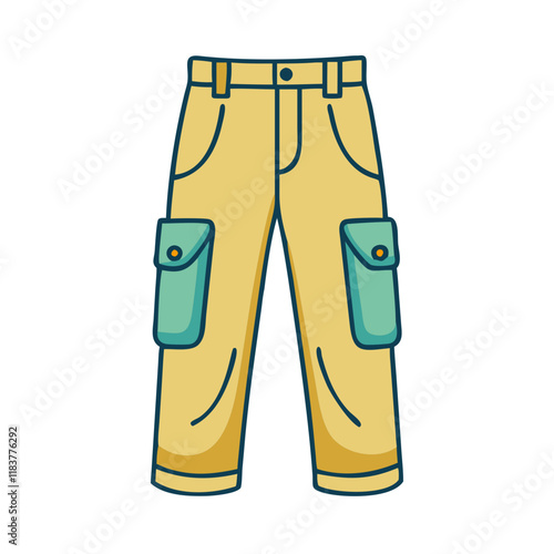 cargo pants vector icon, clothing vector illustration - simple illustration of cargo pants perfect for logos, and clothing-themed designs.