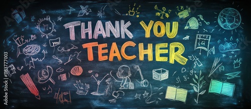 Chalkboard Thank You Teacher Art