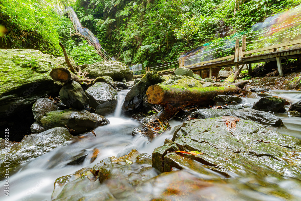Sunny exterior view of the landscape of Linmei Shipan Trail