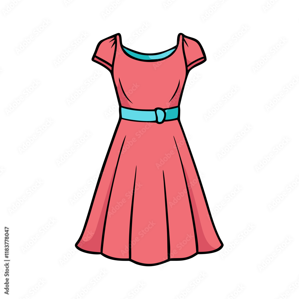 midi dress vector icon, clothing vector illustration - simple illustration of midi dress perfect for logos, and clothing-themed designs. midi dress vector icon, clothing vector illustration - simple illustration of midi dress perfect for logos, and clothing-themed designs.