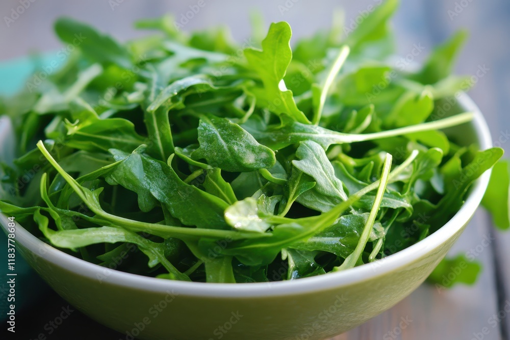 Vegan salad with pink arugula and avocado Vegan salad with pink arugula and avocado