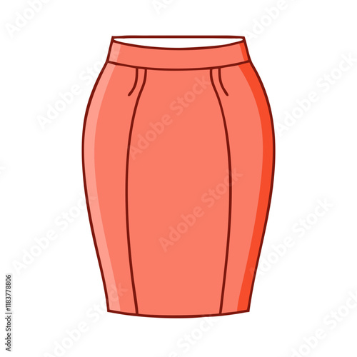 pencil skirt vector icon, clothing vector illustration - simple illustration of pencil skirt perfect for logos, and clothing-themed designs.