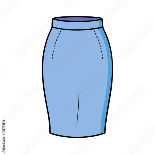pencil skirt vector icon, clothing vector illustration - simple illustration of pencil skirt perfect for logos, and clothing-themed designs.