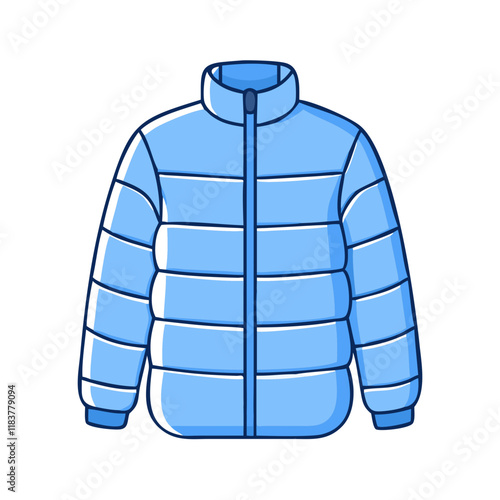 puffer jacket vector icon, clothing vector illustration - simple illustration of puffer jacket perfect for logos, and clothing-themed designs.