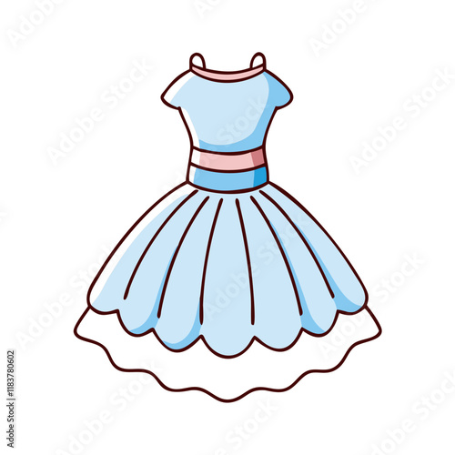 tulle dress vector icon, clothing vector illustration - simple illustration of tulle dress perfect for logos, and clothing-themed designs.