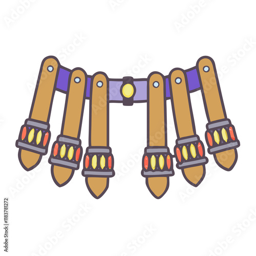 bandoliers vector icon, accessories vector illustration - simple illustration of bandoliers perfect for logos, and accessories-themed designs.