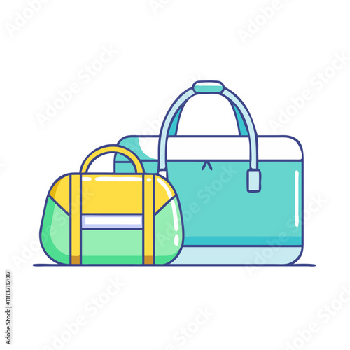 duffel bags vector icon, accessories vector illustration - simple illustration of duffel bags perfect for logos, and accessories-themed designs.