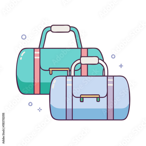 duffel bags vector icon, accessories vector illustration - simple illustration of duffel bags perfect for logos, and accessories-themed designs.