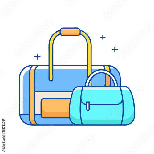 duffel bags vector icon, accessories vector illustration - simple illustration of duffel bags perfect for logos, and accessories-themed designs.