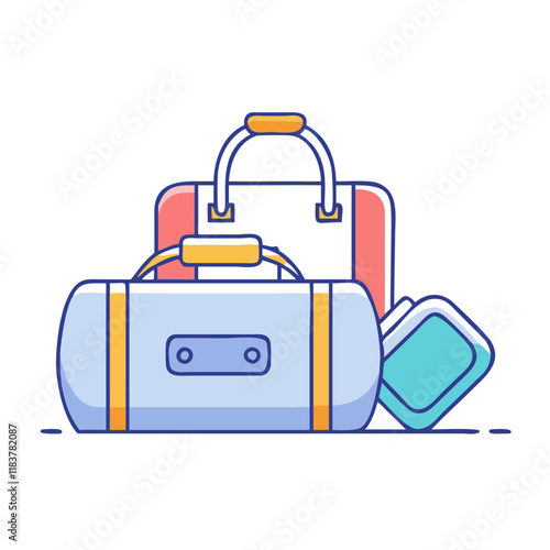 duffel bags vector icon, accessories vector illustration - simple illustration of duffel bags perfect for logos, and accessories-themed designs.