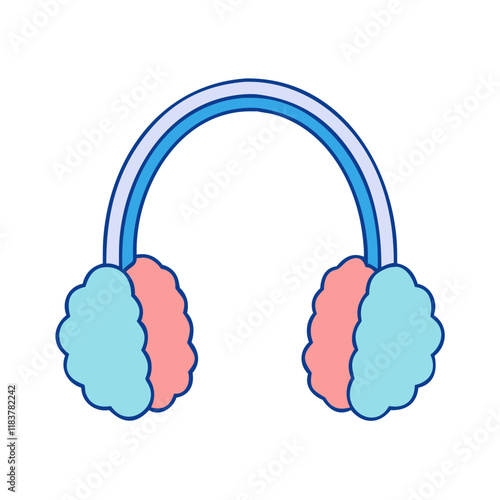 ear muffs vector icon, accessories vector illustration - simple illustration of ear muffs perfect for logos, and accessories-themed designs.