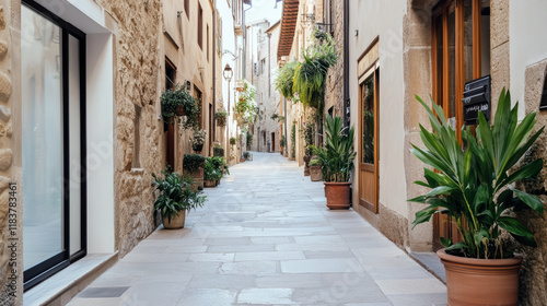Fototapeta Naklejka Na Ścianę i Meble -  Charming streets of Florence with historic architecture and greenery