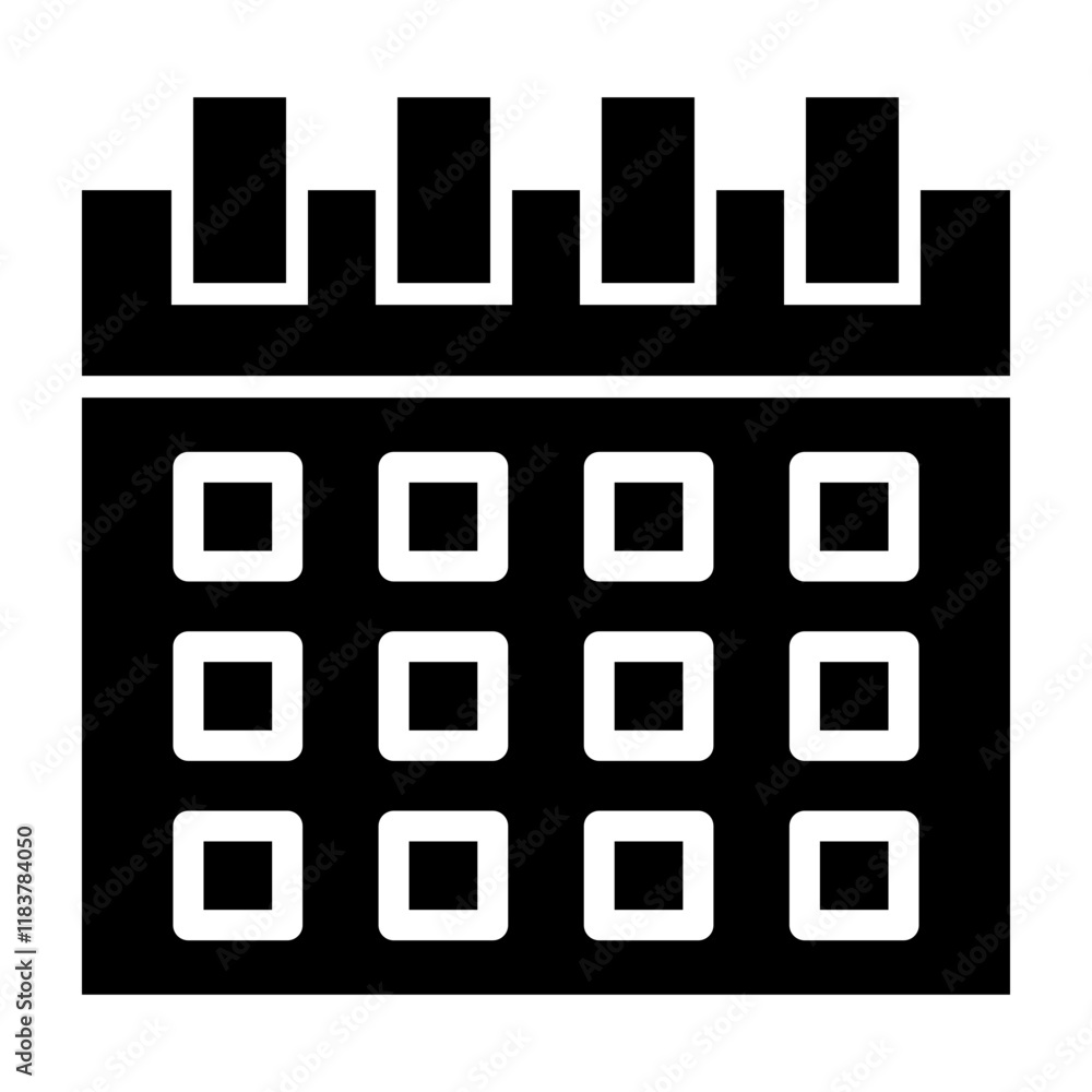 Calendar Glyph Icon Design Calendar Glyph Icon Design