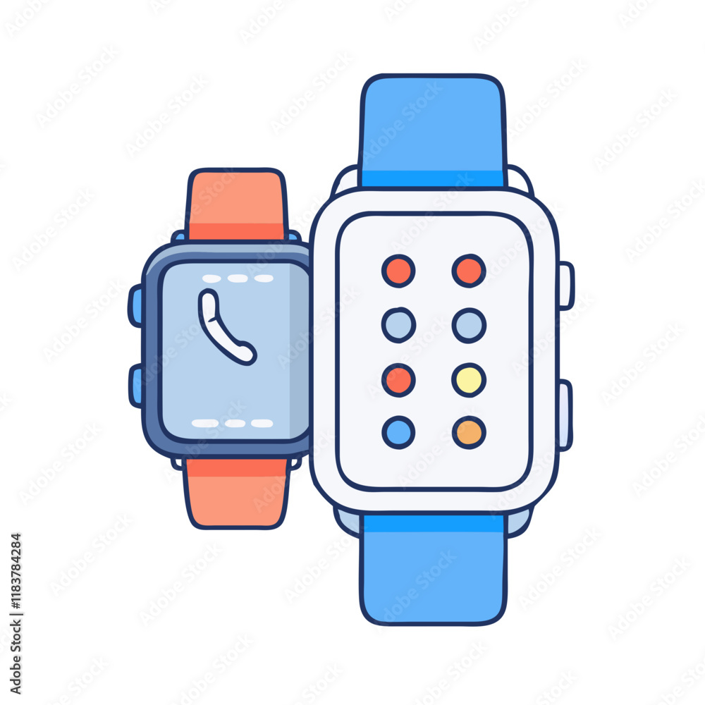 smartwatch bands vector icon, accessories vector illustration - simple illustration of smartwatch bands perfect for logos, and accessories-themed designs. smartwatch bands vector icon, accessories vector illustration - simple illustration of smartwatch bands perfect for logos, and accessories-themed designs.