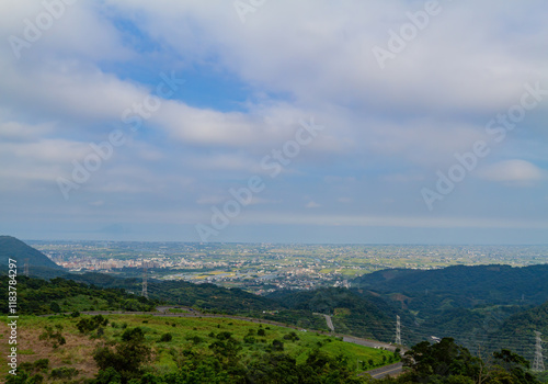 Obraz na płótnie High angle view of the landscape of Yilan Plain w salonie