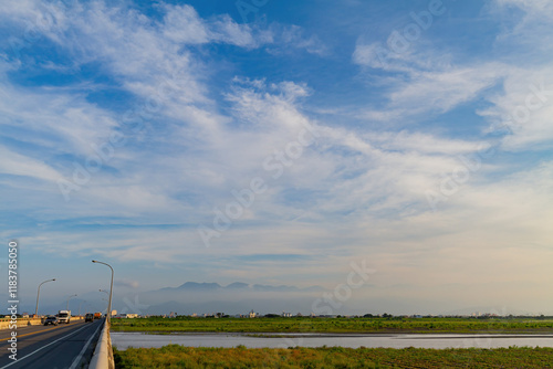 Obraz na płótnie Sunset rural landscape around Yilan County w salonie