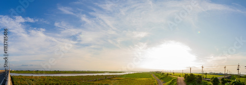 Obraz na płótnie Sunset rural landscape around Yilan County w salonie